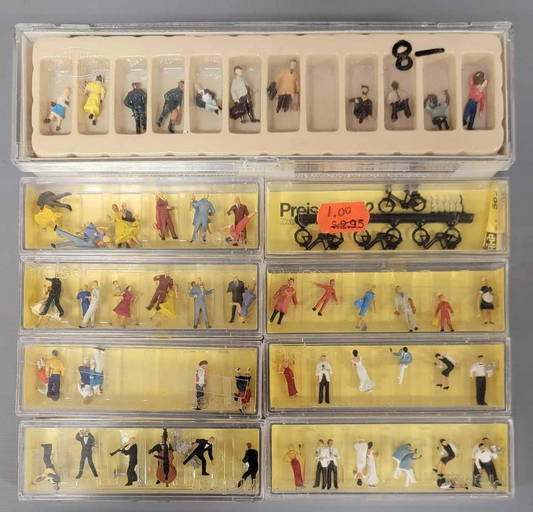 Nine Preiser And Con Cor Ho Scale Figure Sets In Original Boxes