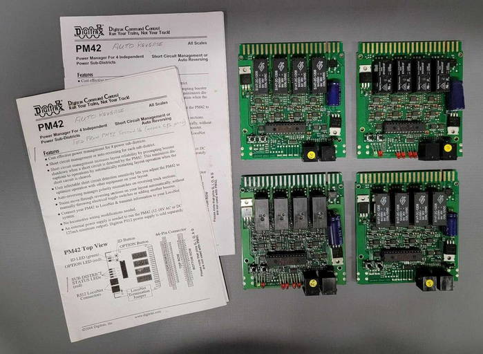 Four Digitrax PM42 power management boards (0331) on Nov 26, 2022