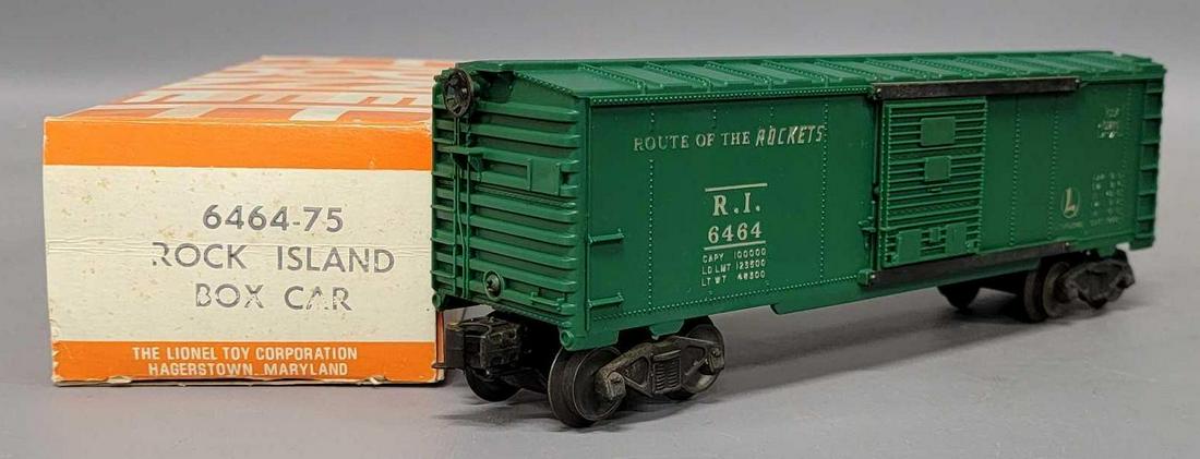 Unrun Lionel postwar O 6464-75 Rock Island box car in original box (1 of 9)