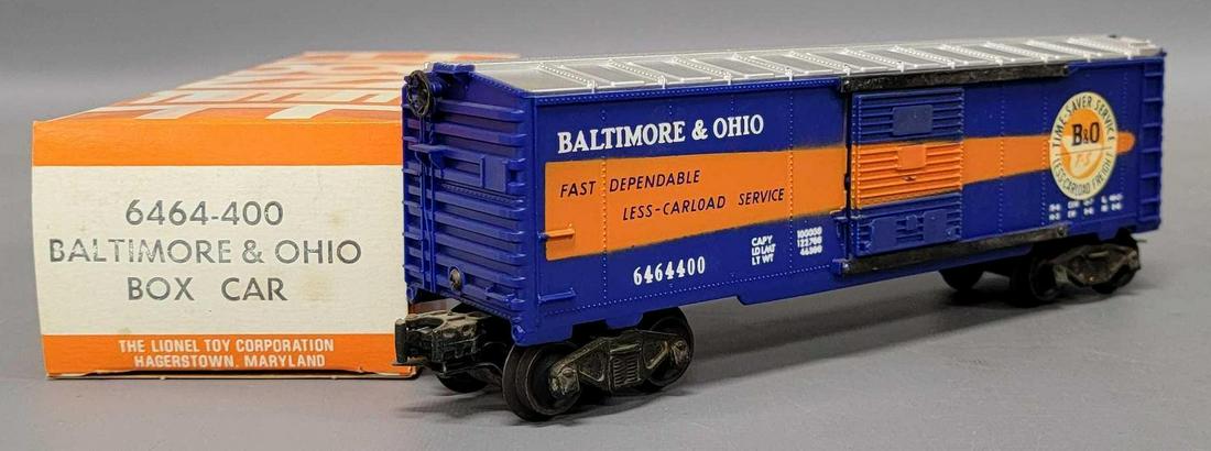 Unrun Lionel postwar O 6464-400 B&O box car in original box (1 of 9)