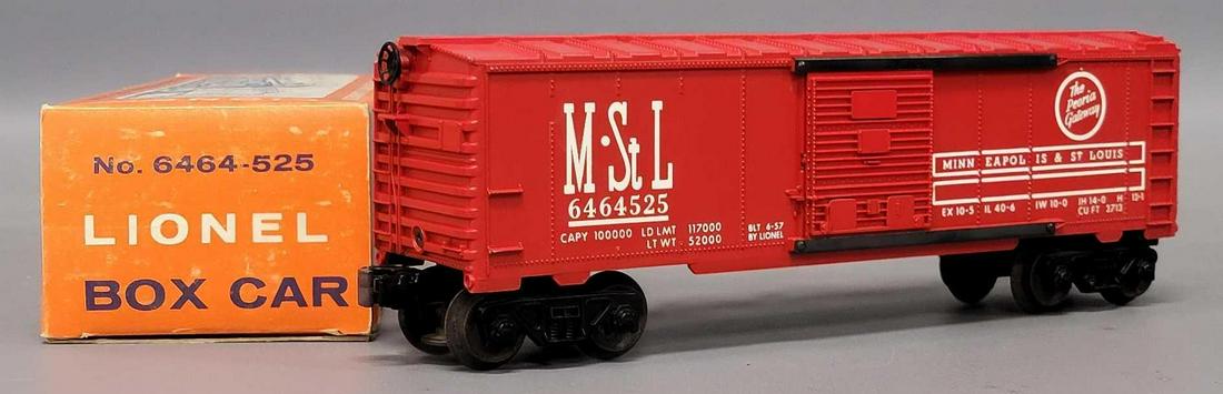 Mint Lionel postwar O 6464-525 Minneapolis & St. Louis box car in original box (1 of 9)