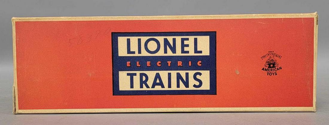 Brick Lionel postwar O 6519 Allis Chalmers car original box only: Brick Lionel postwar O 6519 Allis Chalmers car original box only, very nice shape but does have a tear on the end flap seam and some minor creases on the sides, still much better than normal.