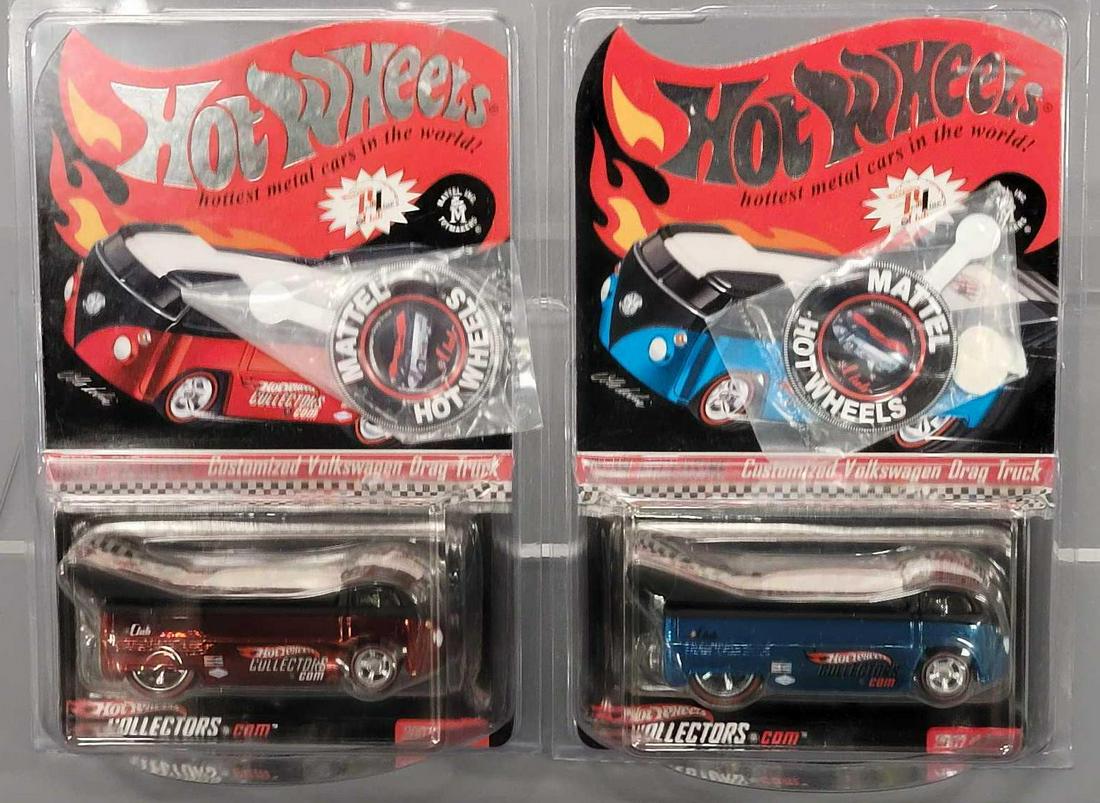 Two Hot Wheels RLC customized VW drag trucks on sealed blister cards with two protectors (1 of 4)