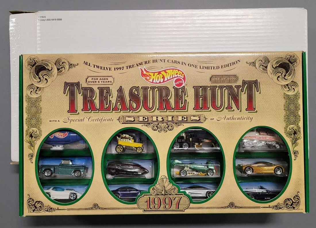 1997 Mattel Hot Wheels Treasure Hunt set in original box plus shipping box (1 of 11)