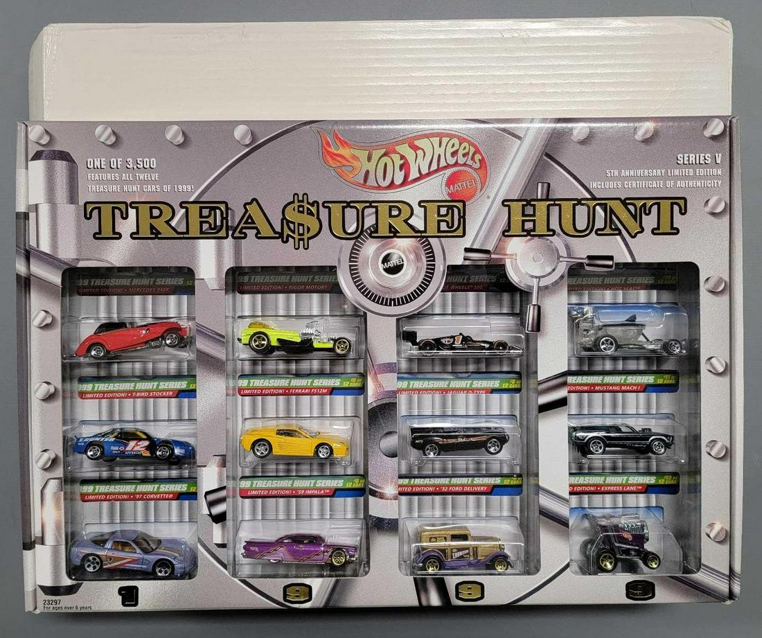1999 Mattel Hot Wheels Treasure Hunt set in original box plus shipping box (1 of 8)