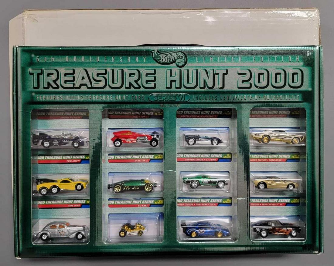 2000 Mattel Hot Wheels Treasure Hunt set in original box plus shipping box (1 of 7)