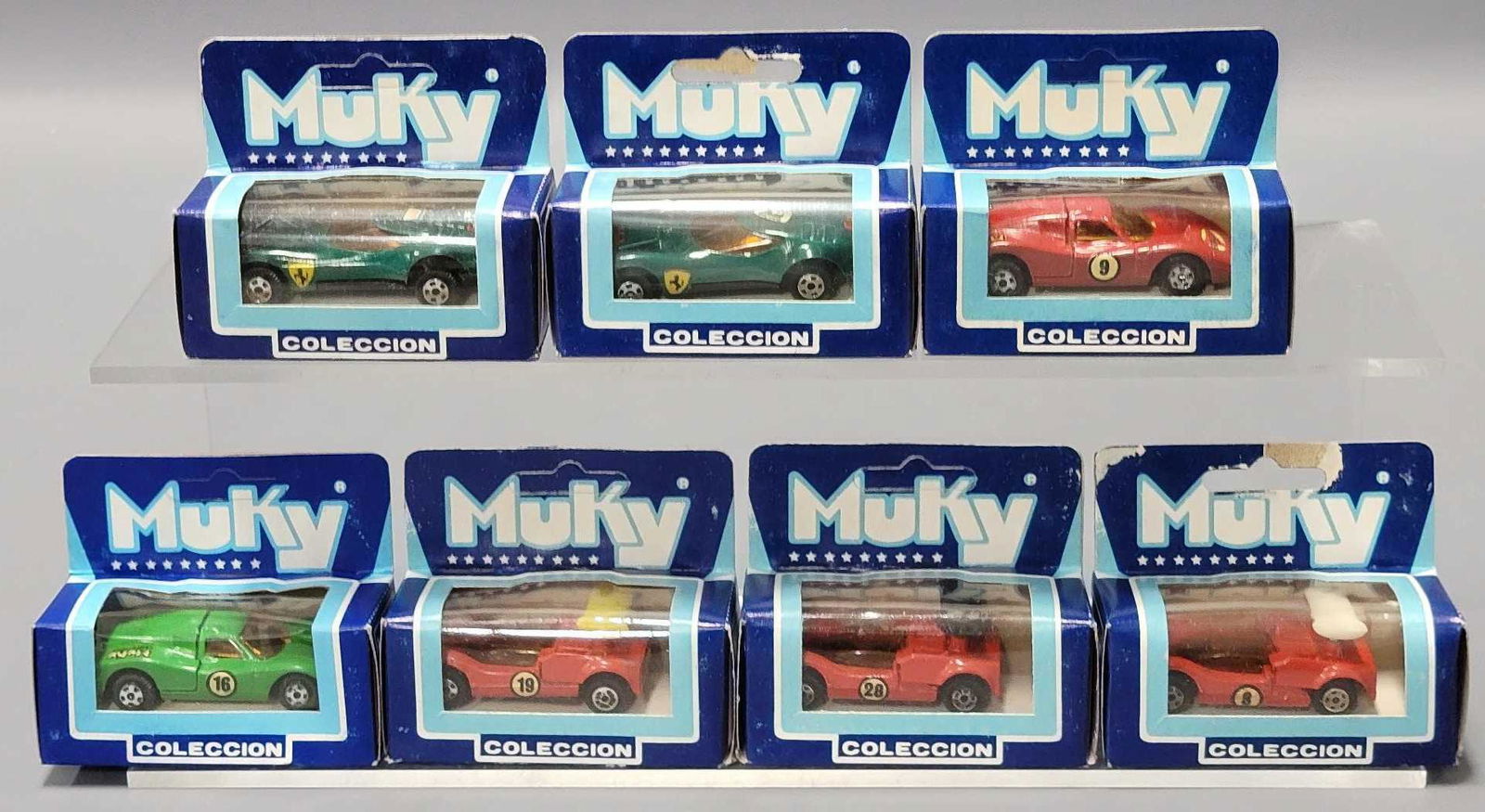 Seven different Muky 1/64 die cast cars in original boxes with variations (1 of 9)