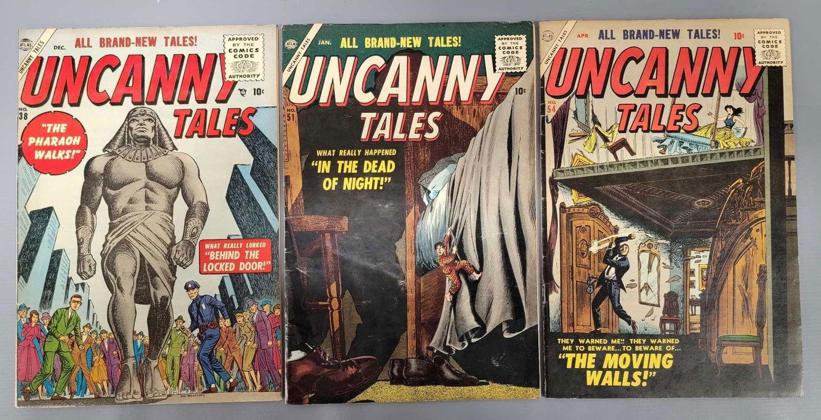 Uncanny Tales 38, 51, 54 (Atlas) 1955 1957 38 is the final golden age issue, Joe Sinnott (1 of 5)