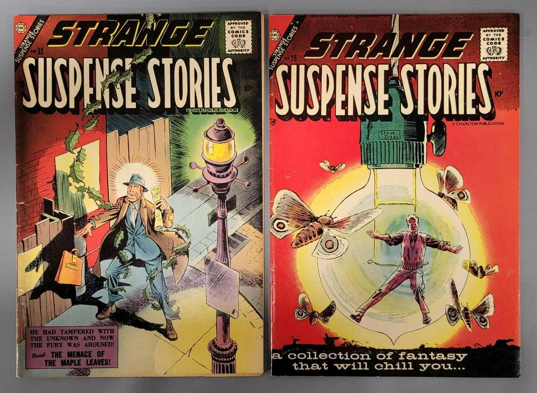 Strange Suspense Stories 33, 35 (Charlton) 1957. both have Ditko cover and art (1 of 7)