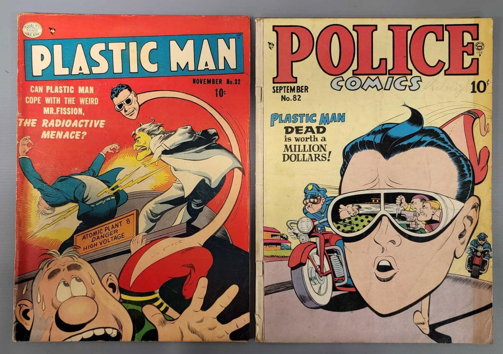 Plastic Man 32 (Quality) 1951, Police Comics 82 1948 (1 of 7)