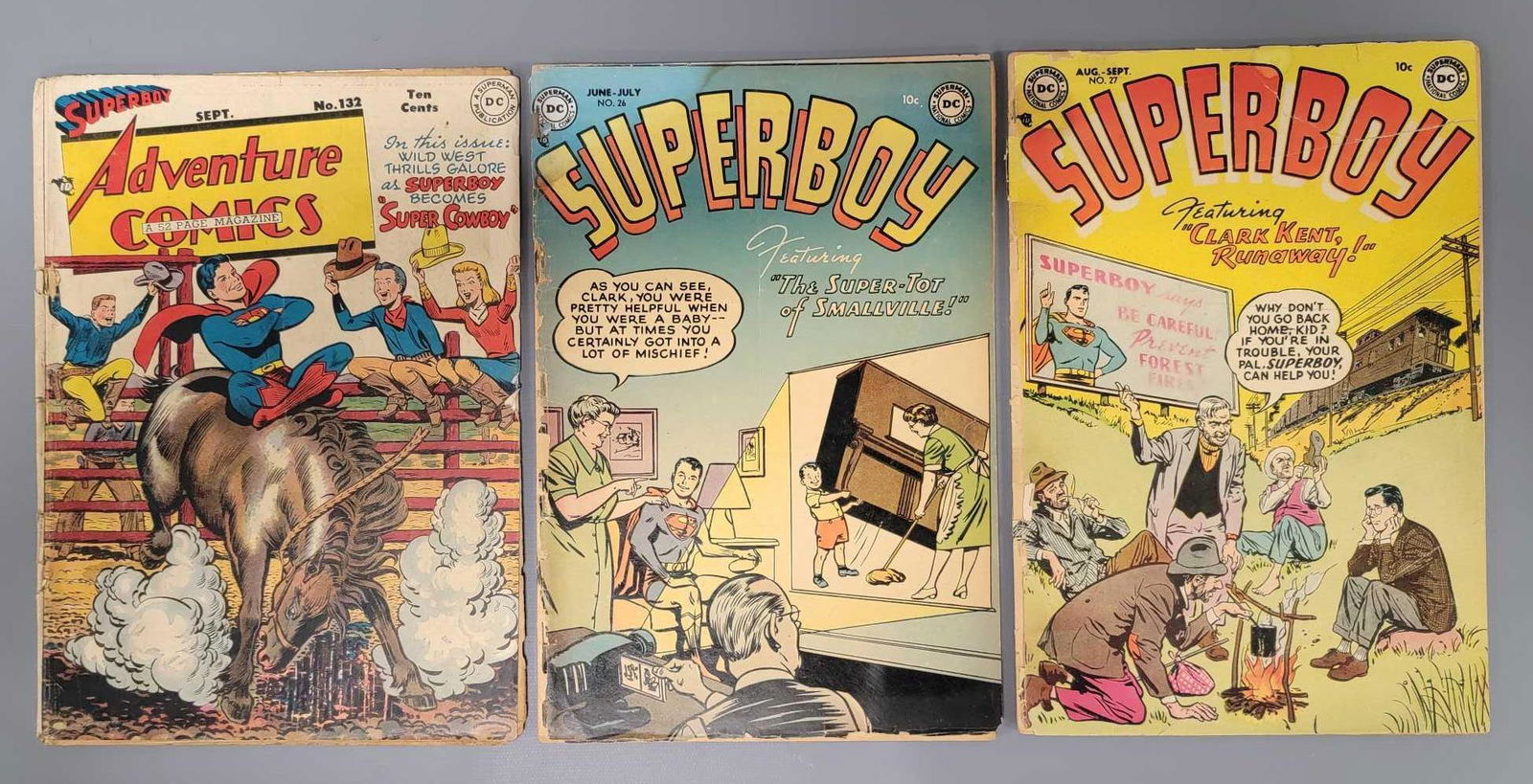 Three golden age low grade reader Adventure and Superboy comics (1 of 6)