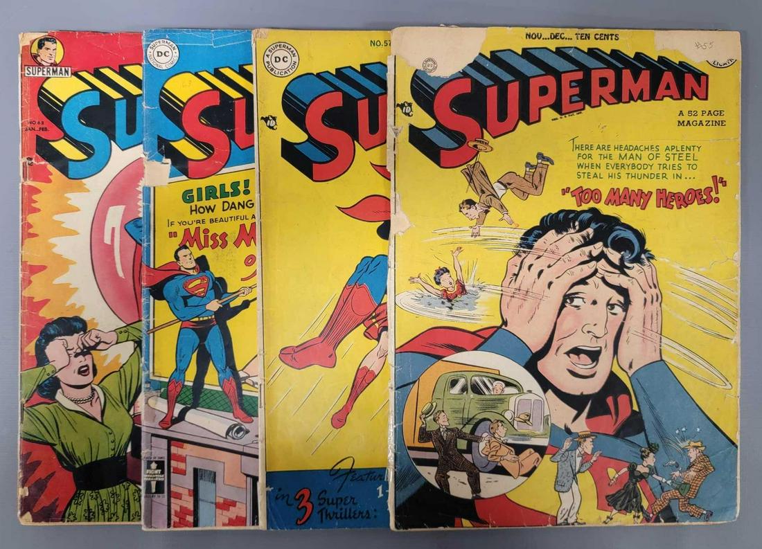 Four golden age Superman low grade reader copies 55 57 63 68 (1 of 5)