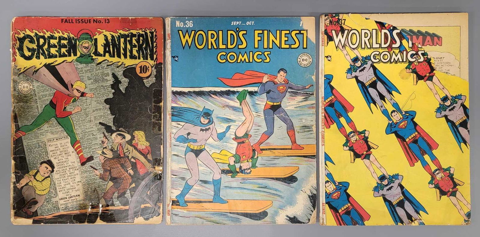 Three Green Lantern and Worlds Finest Comics golden age low grade reader copies (1 of 5)