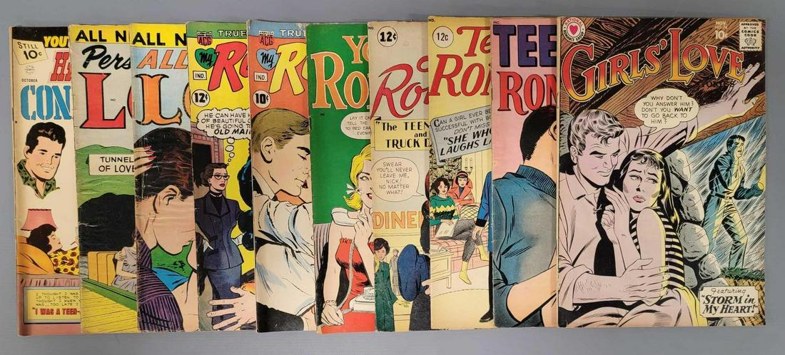 Ten vintage 10 and 12 cent romance related comic books (1 of 4)
