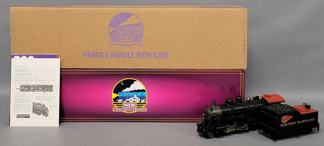 MTH Premier 20-3633-1 Western Maryland 2-10-0 Russian decapod steam locomotive in OB PS-3: MTH Premier 20-3633-1 Western Maryland 2-10-0 Russian decapod steam locomotive in original box, equipped with proto-sound 3. Unit shows moderate run time and is C8 in an excellent original box with or