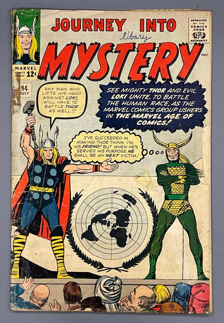 Journey Into Mystery 94 (Marvel) 1963: JIM 94 is very low grade with tape on first page, cover and all pages are attached as seen in the photos.