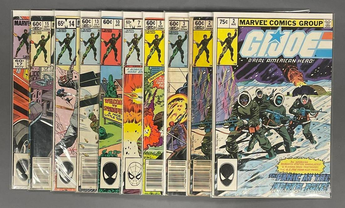 G.I. Joe group of 10 (Marvel) 1st appearance Kwinn, Dr. Venom, Torpedo etc: G.I. Joe group of 10 (Marvel) 1st appearance Kwinn, Dr. Venom, Torpedo, Destro, Major Bludd, Ace. G.I.Joe 2 1st print, 13, 15 are low grade reader copies, 2 2nd print, 3, 5, 7, 10, 14 and 17 are mid g
