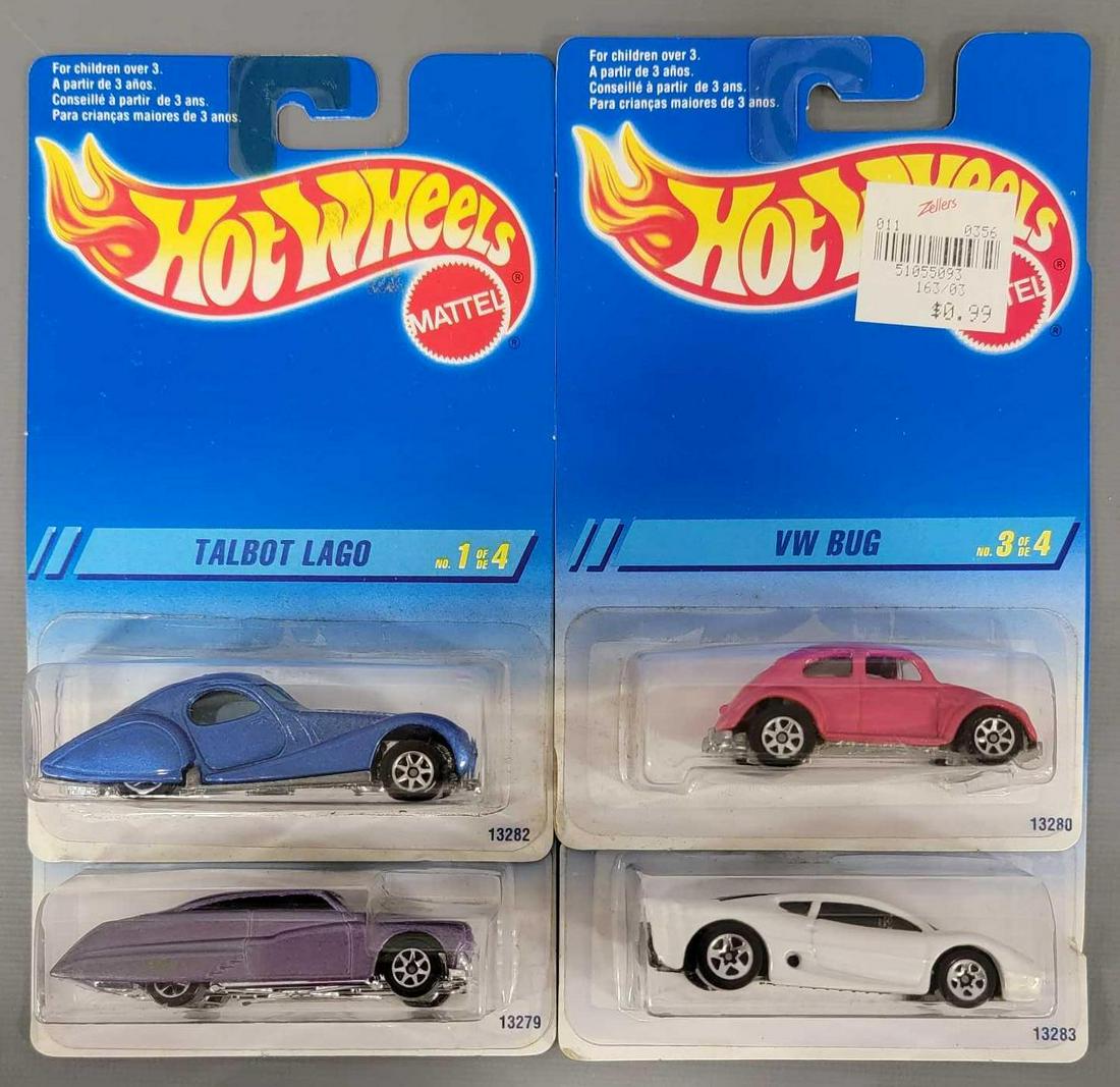 Four Hot Wheels International Cards Peal Drivers Full Set: Four Hot Wheels International Cards Peal Drivers Full Set. Talbot Lago, Pearl Passion, VOLKSWAGEN Bug, and Jaguar XJ220 all mint on blister card and cards are near mint