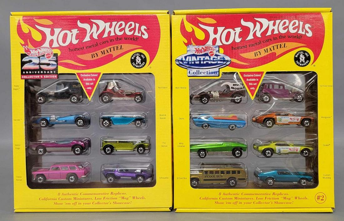 Hot Wheels 25th Anniversary Eight car Set Series one and two: Hot Wheels 25th Anniversary Eight car Set Series one and two. 25th Anniversary Collector edition Series One and Two both Full sets Boxes are near mint and Cars are Mint