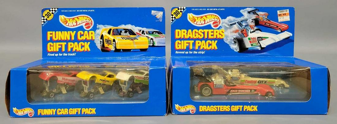 Two Hot Wheels Dragster and Funny Car gift pack mint on blister: Two Hot Wheels Dragster and Funny Car gift pack mint on blister both near mint in good packs