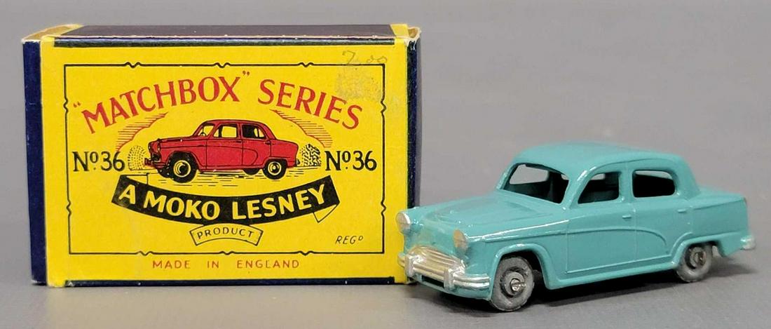Vintage Moko Lesney Matchbox 36 Austin A50 mint in original box: Vintage Moko Lesney Matchbox 36 Austin A50 mint in original box, the box is complete but does have some minor creases as seen in the photos.