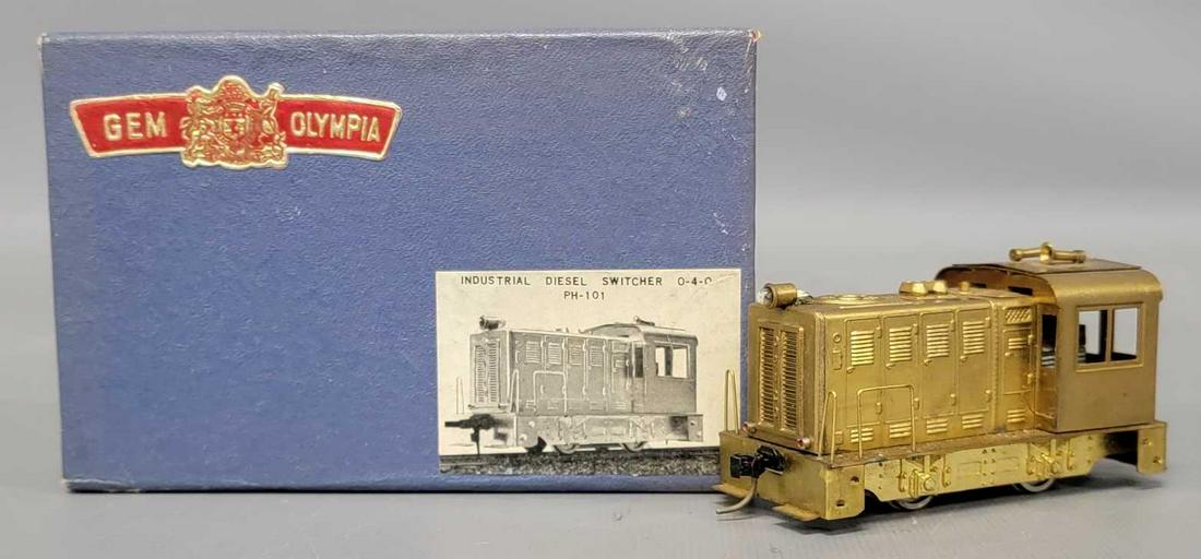 Gem Olympia HO scale brass 0-4-0 industrial diesel switcher in original box (1 of 9)