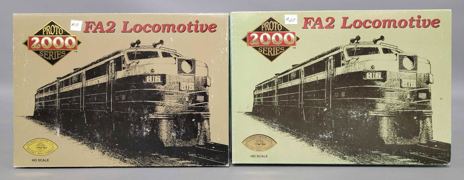 Bachmann Proto 2000 HO scale Alco demo and Western Maryland FA diesel locomotives in OBs (1 of 8)