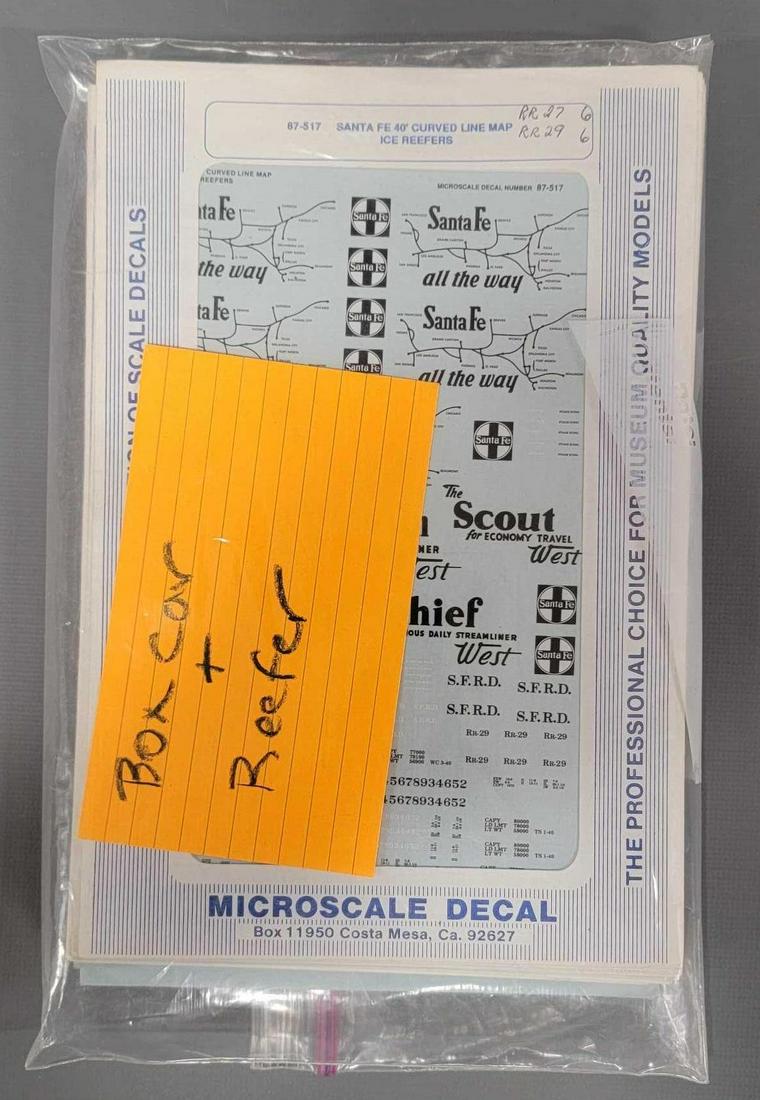 Nice stack of HO scale railroading box car and reefer decals, some used (1 of 5)