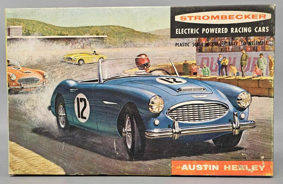 Unbuilt Strombecker motorized Austin Healey plastic model kit in original box D56-249 (1 of 6)