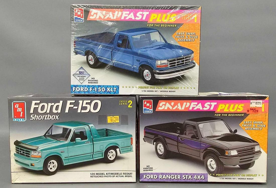 Three Unbuilt Amt Ertl Ford Truck 1/25 Scale Model Kits