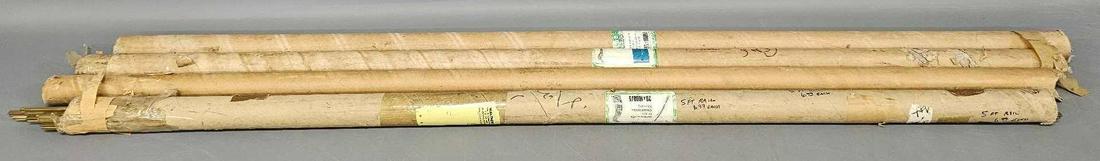 75 LGB G scale 1000/5 brass rail sections unused in tubes: 75 LGB G scale brass rail sections unused in tubes. Three of the tubes have 20 sections each, two were still sealed and marked 20 on the end and I opened one to confirm the contents. These measure 48 