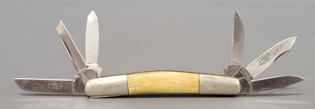 Parker Cut Co Abes knife six blade pocket congress knife: Parker Cut Co Abes knife six blade pocket congress knife, excellent condition, bone handle, measures 3 1/2 inches long as seen in the photos.
