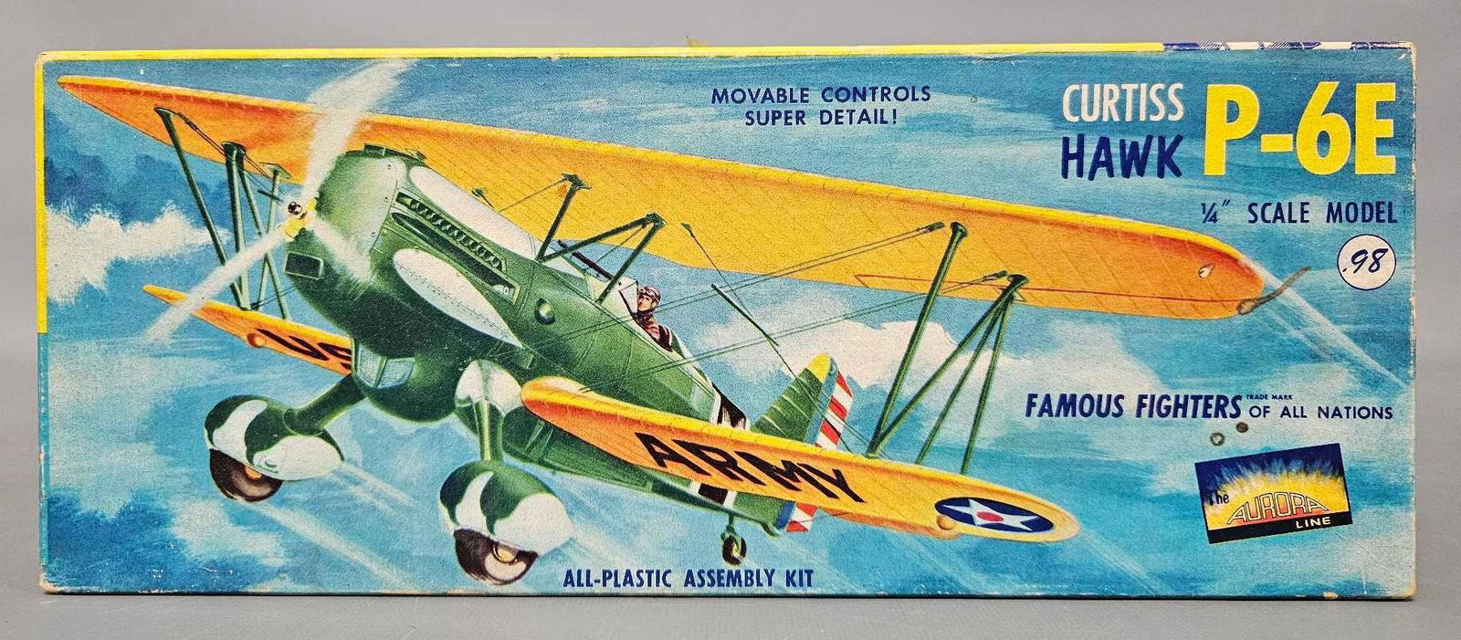 Incomplete Aurora Curtiss P-6E Hawk plastic model kit 116-98 (1 of 4)