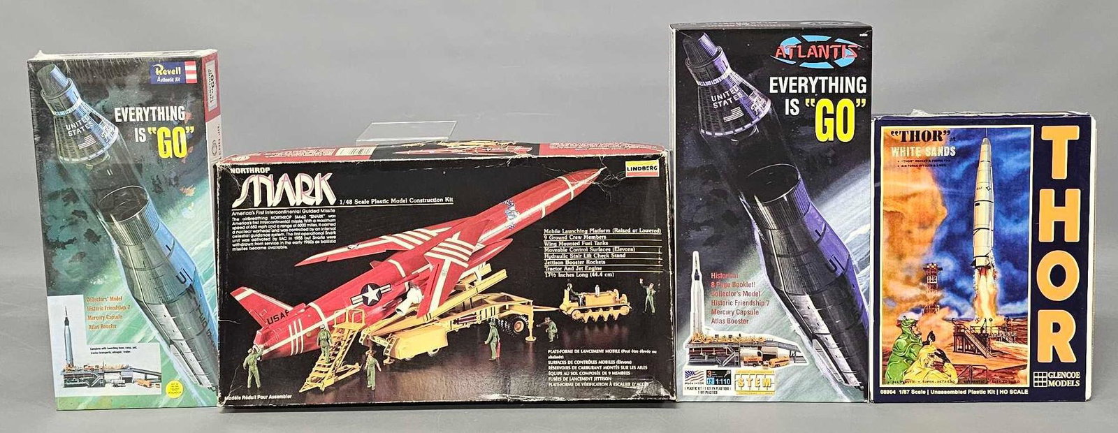 Four unbuilt mixed scale  rocket model kits (1 of 8)