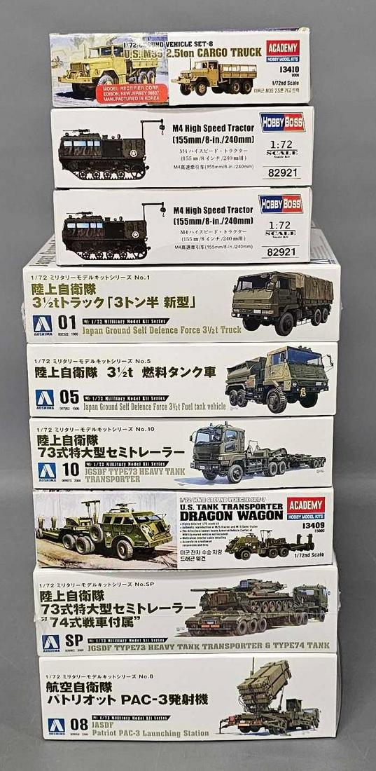 Eight unbuilt Hobby Boss Aoshima and Academy military model kits (1 of 8)