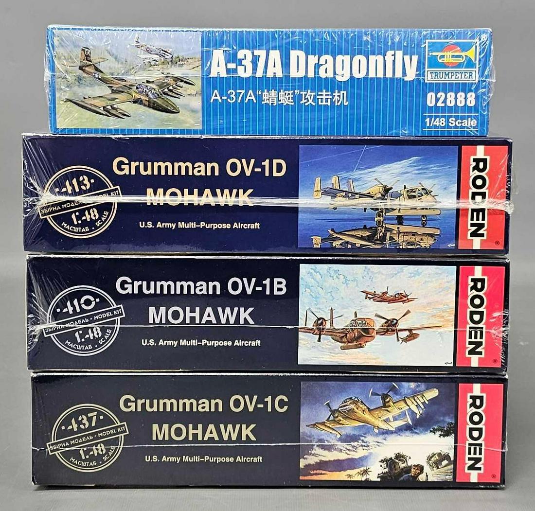 Four 1/48 scale mixed manufacturer unbuilt model kits (1 of 7)
