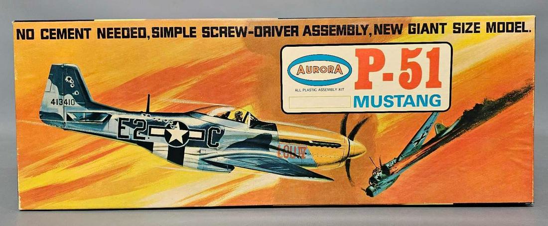 Mint unbuilt 1969 Aurora Giant Size P-51 Mustang plastic model kit 377-350 (1 of 6)