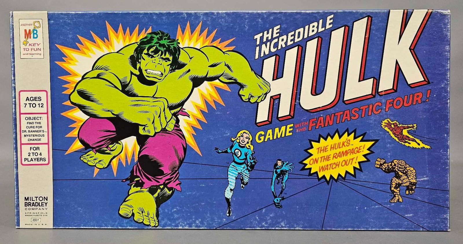 Unused Milton Bradley Incredible Hulk board game: Unused Milton Bradley Incredible Hulk board game. Never used with parts still sealed in the cardboard tray and a very good plus original box with good corners as seen in the photos.