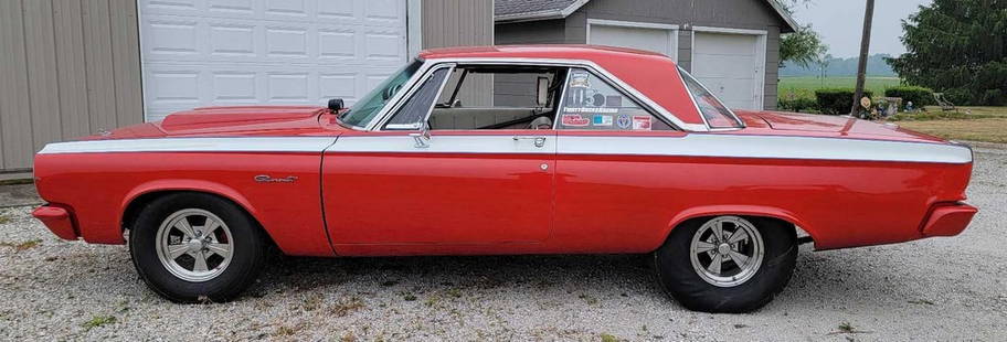 1965 Dodge Coronet drag car with 426 Max Wedge: 1966 Dodge Coronet drag car with 426 Max Wedge, shows 1965 miles on the odometer but that is likely incorrect, sold as being beyond its mechanical limits as per title. A super looking car that has bee