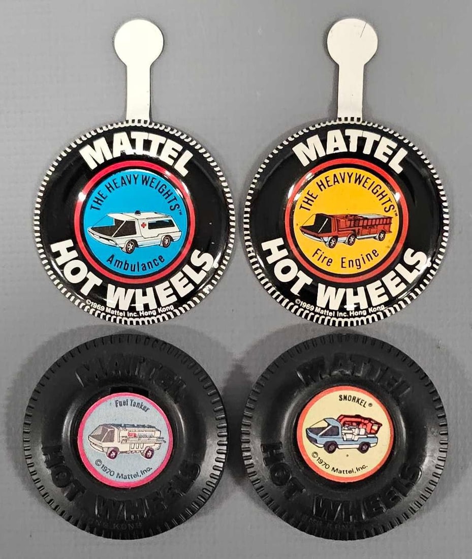 Four nice Redline Hot Wheels Heavyweights buttons (1 of 6)