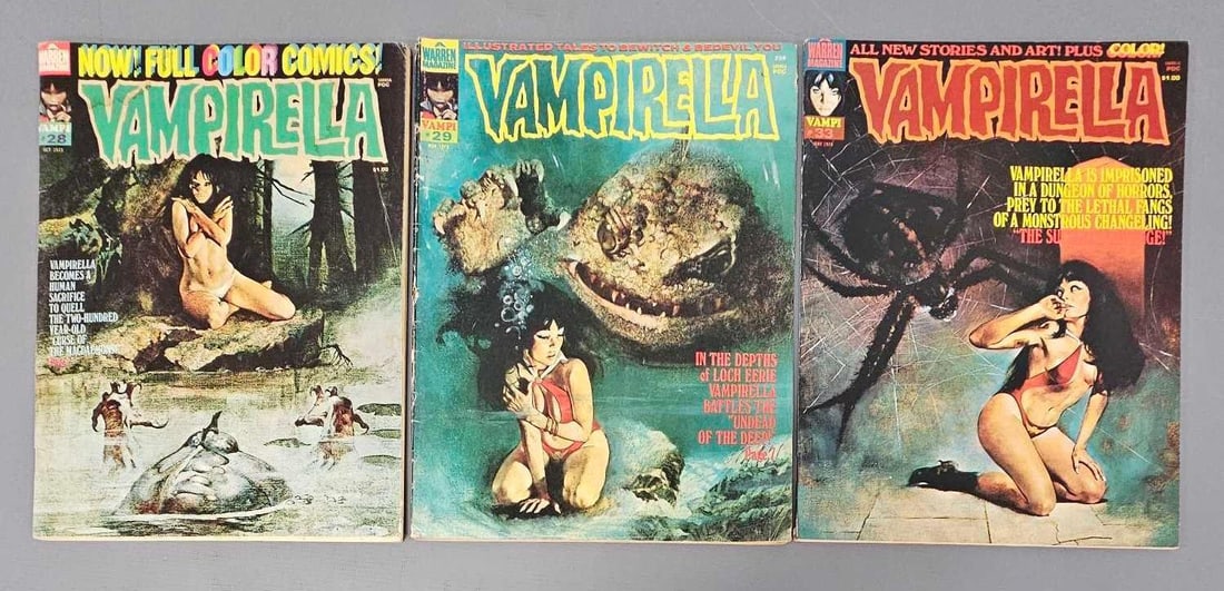Three vintage Vampirella magazine issues 28 29 33 (1 of 5)