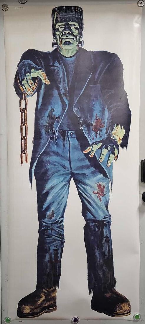 Reprint of the Famous Monsters 6 foot tall Frankenstein mail-away poster from magazine: Reprint of the Famous Monsters 6 foot tall Frankenstein mail away poster from the magazine, high grade and heavier thicker glossy paper than what was originally used, great shape and comes with a prin