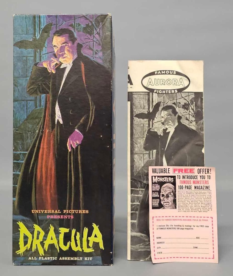 Empty original 1962 Aurora Dracula model box (1 of 6)