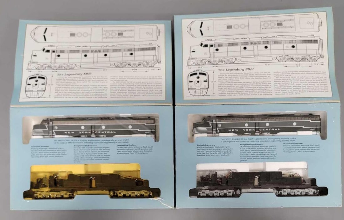 Two Life Like Proto 2000 New York Central E8/9 diesel locomotives in original boxes (1 of 6)