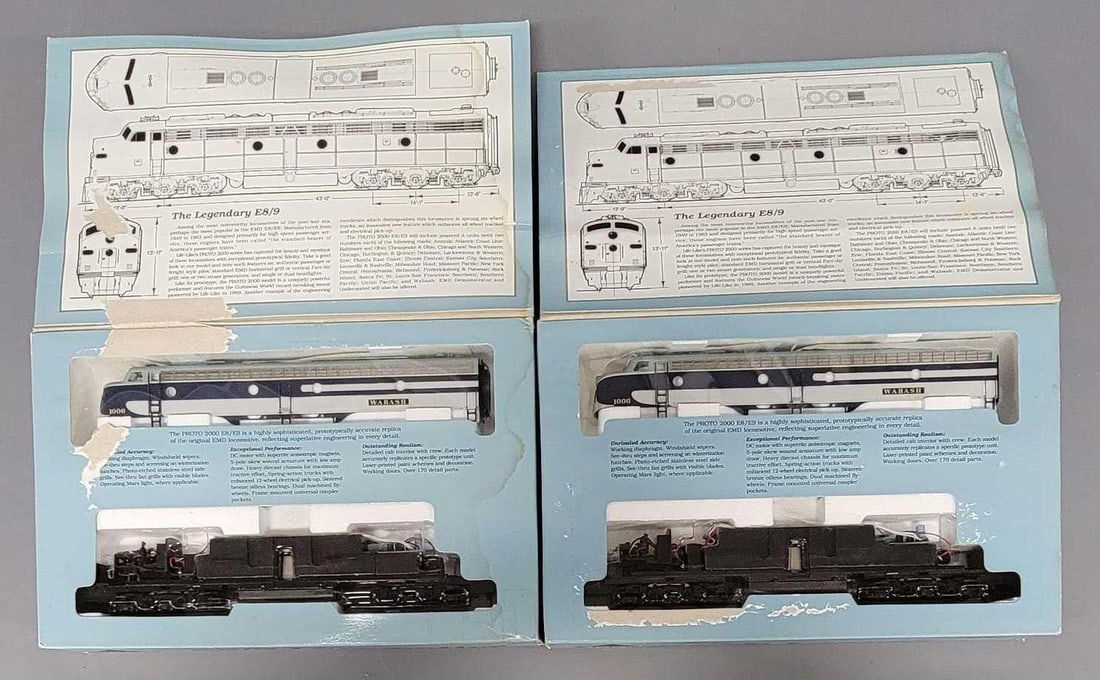Two Life Like Proto 2000 Wabash E8/9 diesel locomotives in original boxes (1 of 6)