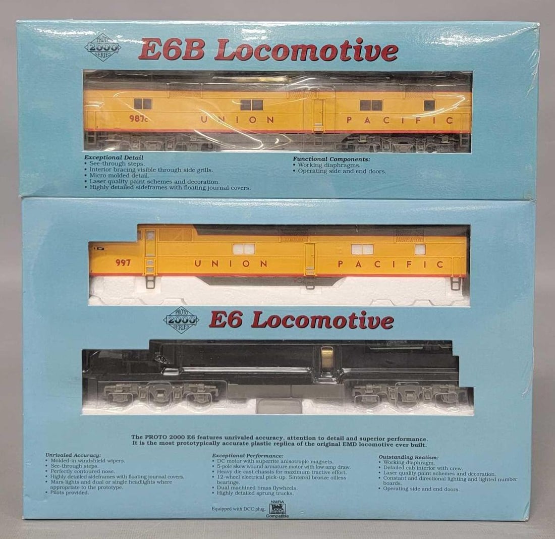 Factory sealed Life Like Proto 2000 Union Pacific E6 AB diesel locomotives in original boxes (1 of 7)