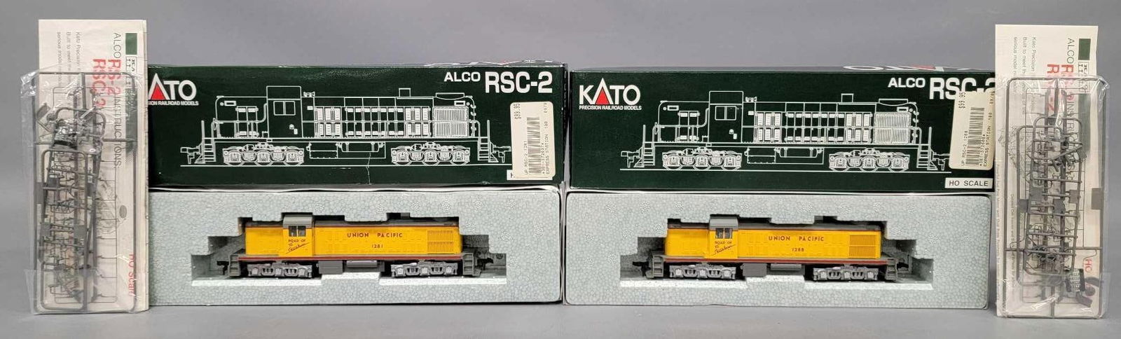 Two Kato HO scale Union Pacific RS-2 diesel switchers in original boxes (1 of 6)