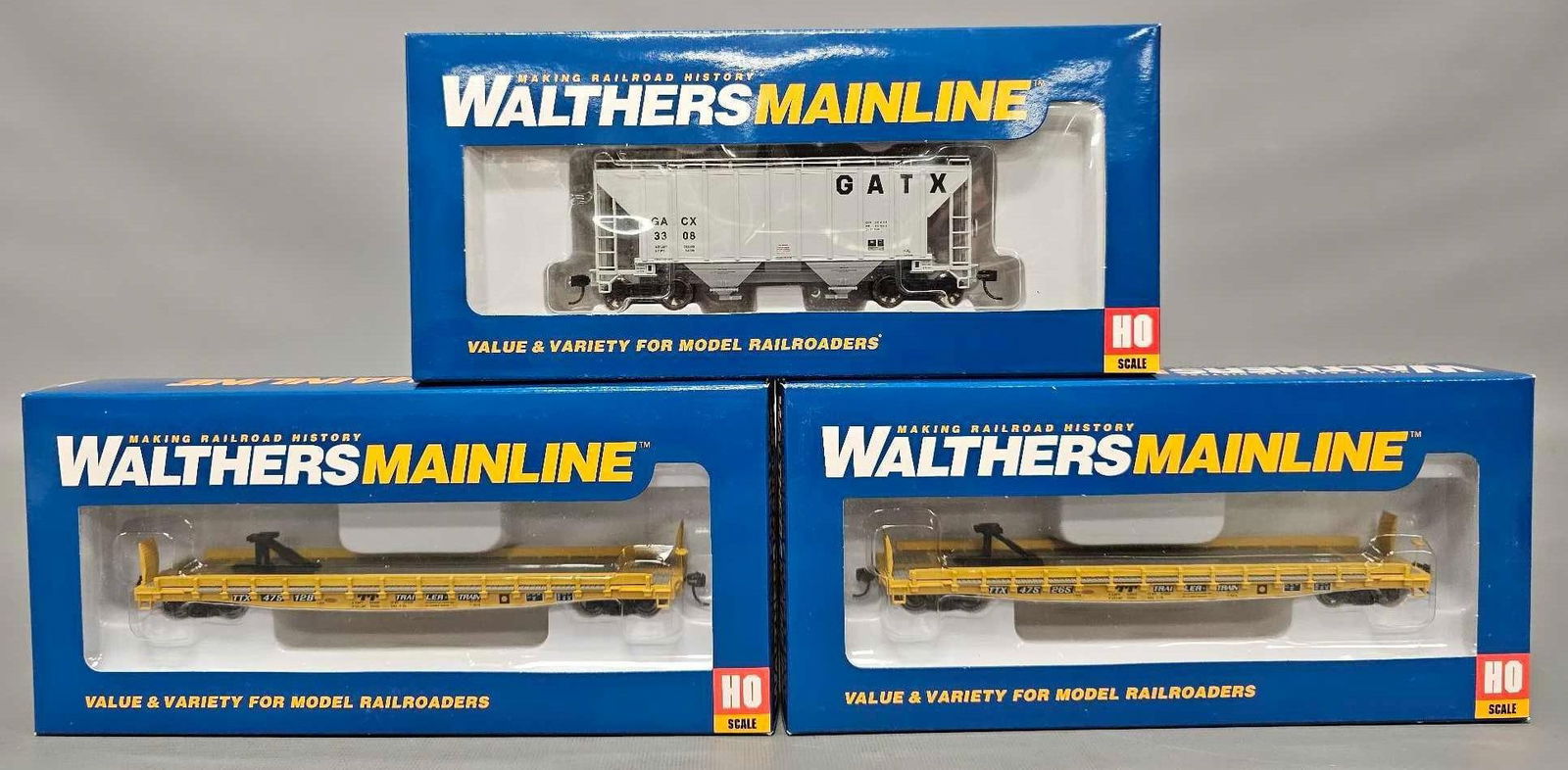 Three Walthers Mainline HO scale freight cars in original boxes (1 of 5)