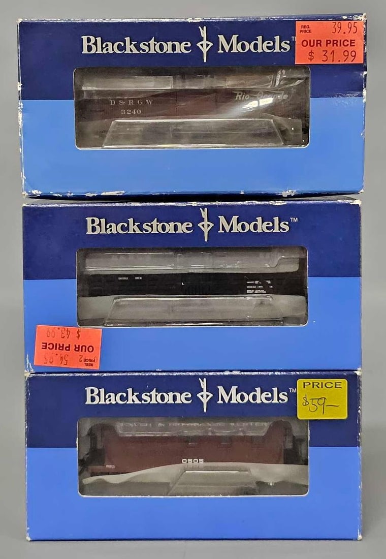 Three Blackstone Models D&RGW HOn3 freight cars in original boxes (1 of 9)