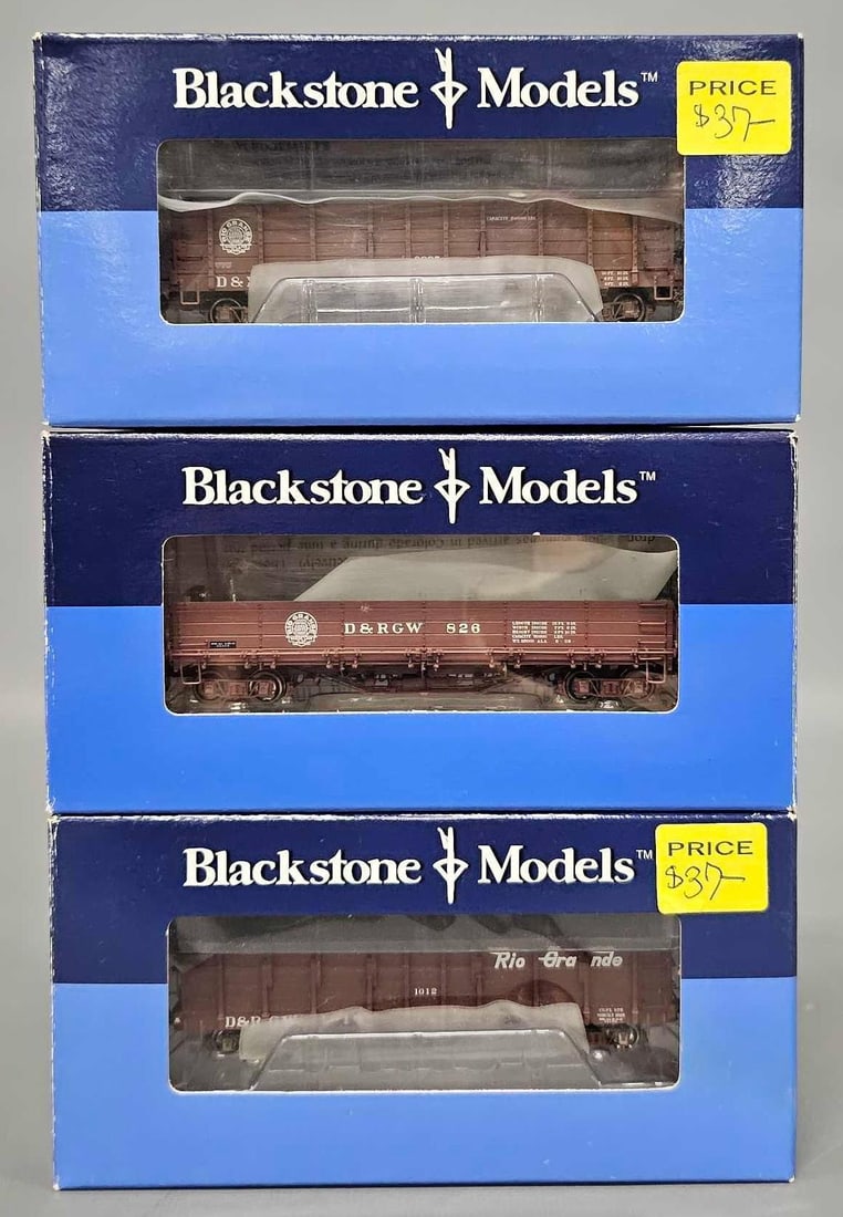 Three Blackstone Models HOn3 D&RGW gondolas in original boxes (1 of 9)